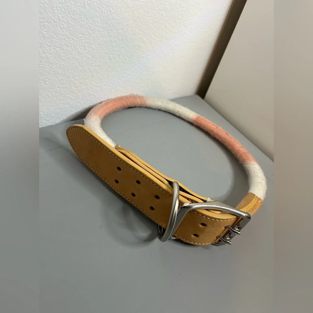 Youly Avant- Garde Braided NWOT Chunky Belted Dog Collar Adjustable Hole 36-37”
